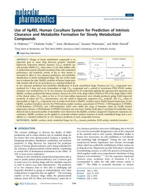 Use of Hμrel Human Coculture System for Prediction of Intrinsic
