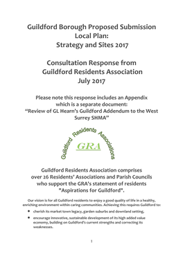 Guildford Borough Proposed Submission Local Plan: Strategy and Sites 2017