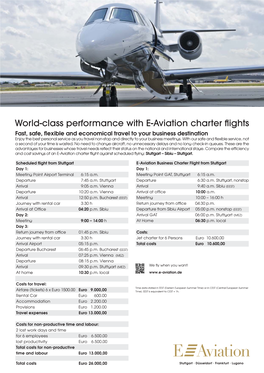 World-Class Performance with E-Aviation Charter Flights