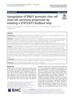 Upregulation of Erp57 Promotes Clear Cell Renal Cell Carcinoma