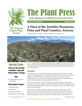 A Flora of the Tortolita Mountains, Pima and Pinal Counties, Arizona by Ries Lindley 1 All Figures Courtesy the Author, Except Where Noted