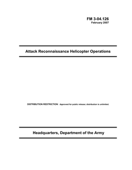 Attack Reconnaissance Helicopter Operations