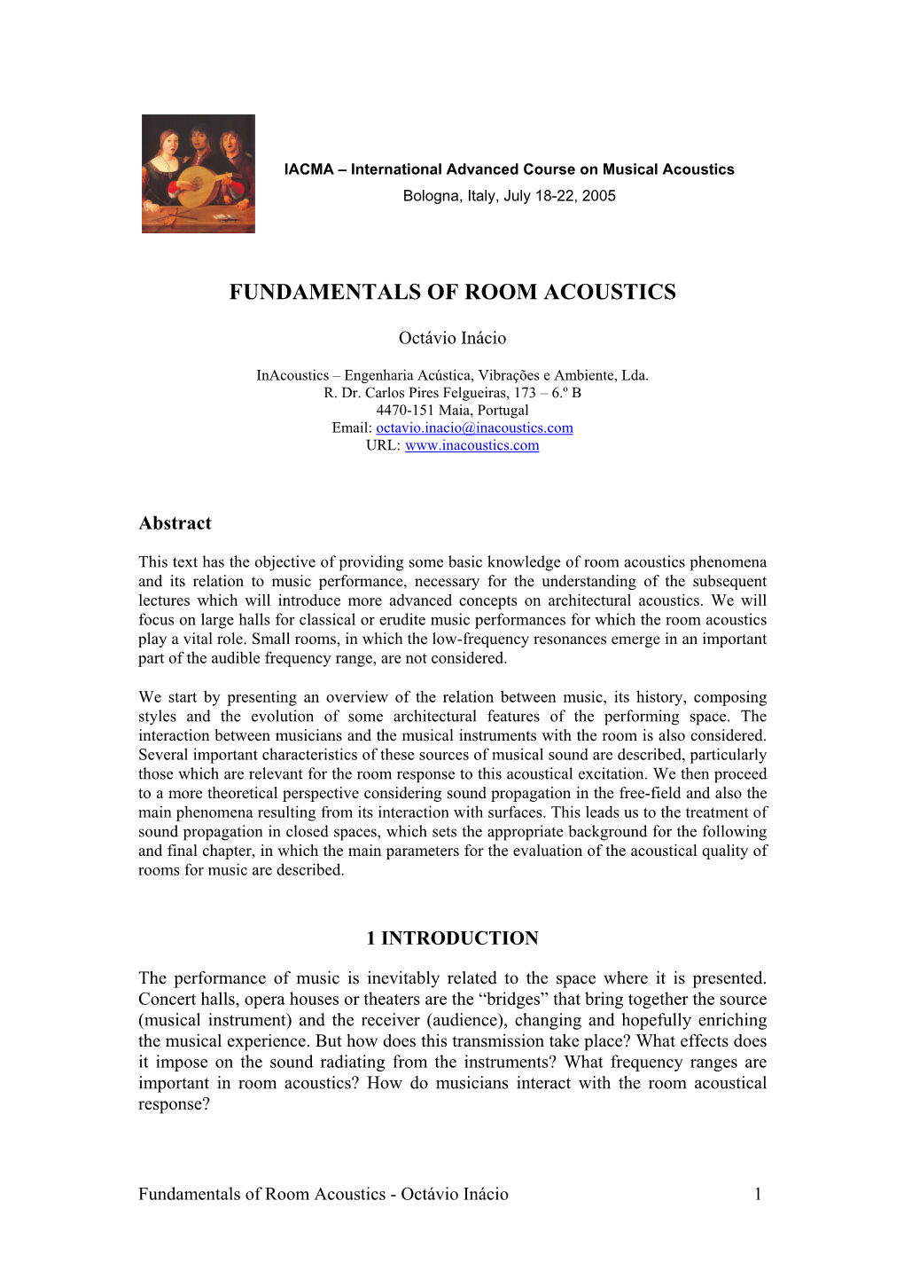 Fundamentals of Room Acoustics