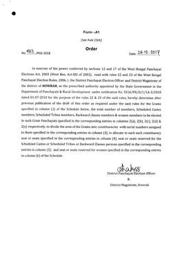 See Rule23(4)) Date: .~~: ..~.?:::..~G~~ in Exercise of the Power Conferred by Sections 12 and 17 of the West Bengal P