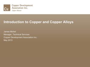 Introduction to Copper and Copper Alloys