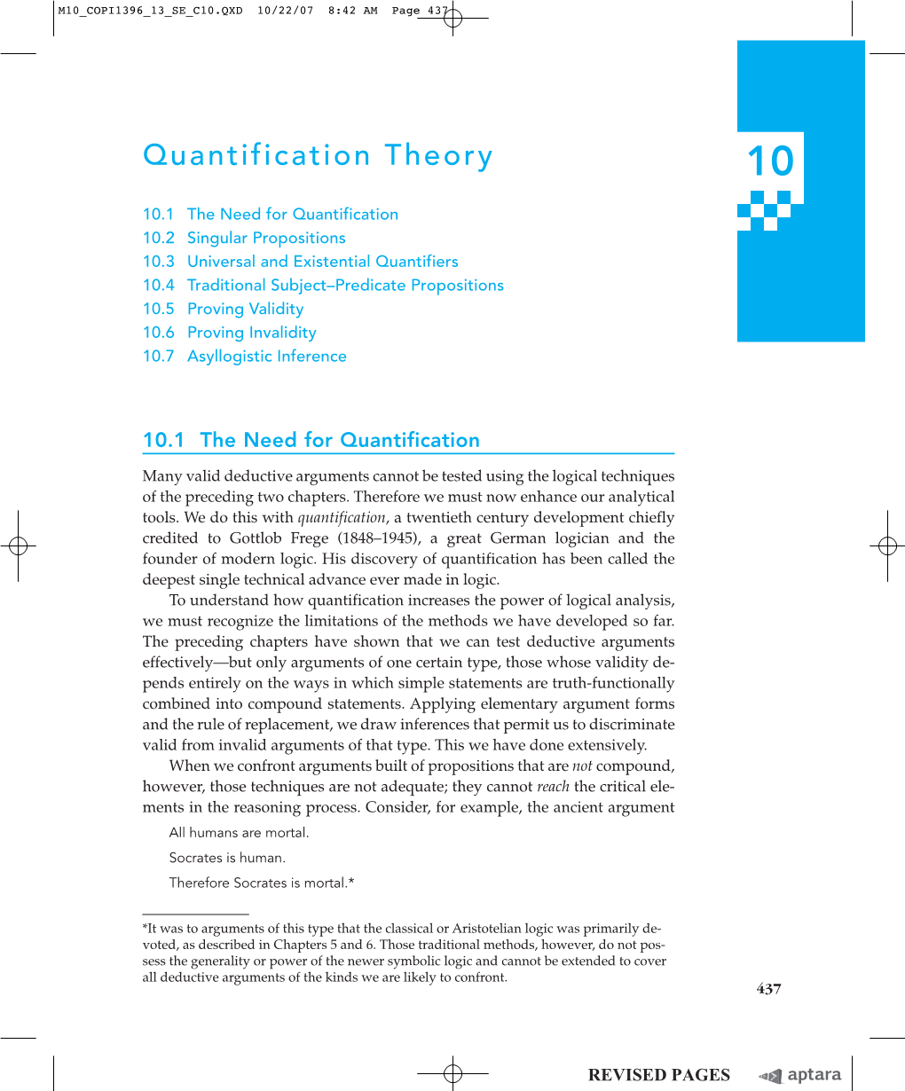 Quantification Theory 10