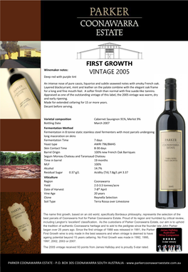 First Growth Vintage 2005