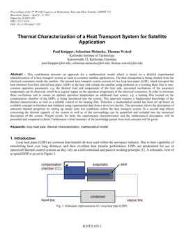 Thermal Characterization of a Heat Transport System for Satellite Application