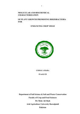 Molecular and Biochemical Characterization of Plant