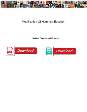 Modification of Hammett Equation