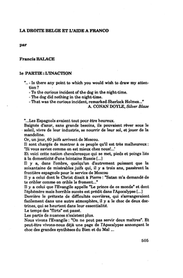 La Droite Belge Et L'aide À Franco