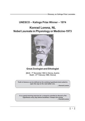Konrad Lorenz, NL Nobel Laureate in Physiology Or Medicine-1973