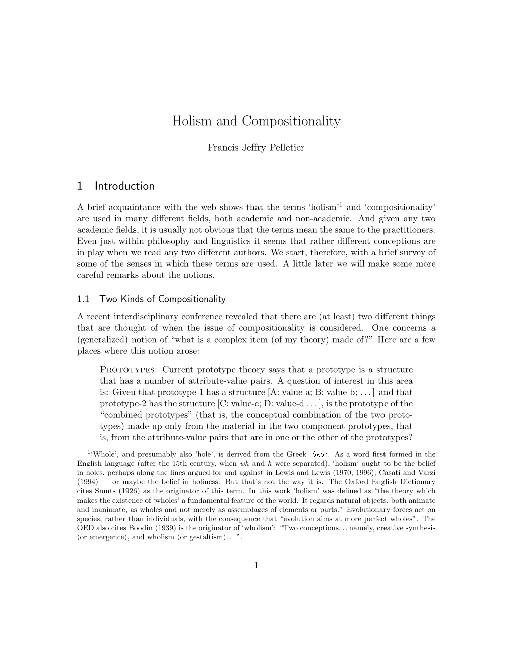 Holism and Compositionality