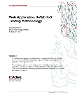Web Application Dos/Ddos Testing Methodology