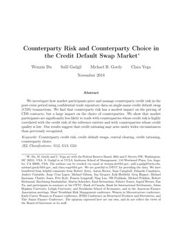 Counterparty Risk and Counterparty Choice in the Credit Default Swap Market∗