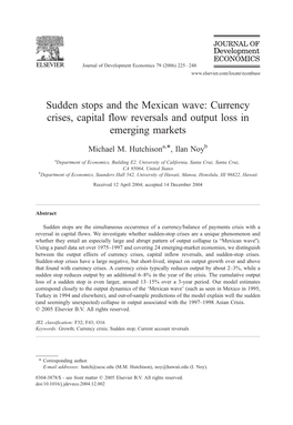 Sudden Stops and the Mexican Wave: Currency Crises, Capital Flow Reversals and Output Loss in Emerging Markets