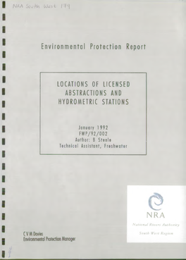 Environmental Protection Report LOCATIONS of LICENSED