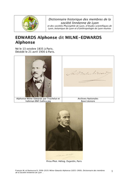 MILNE-EDWARDS Alphonse