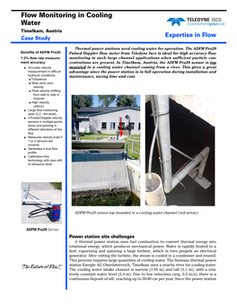 Flow Monitoring in Cooling Water Case Study