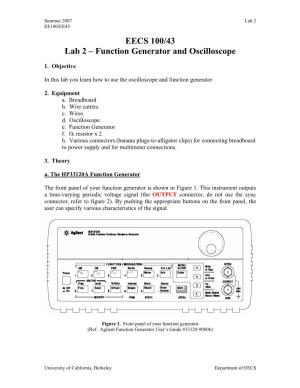 Function Generator and Oscilloscope