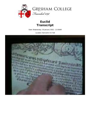 Euclid Transcript
