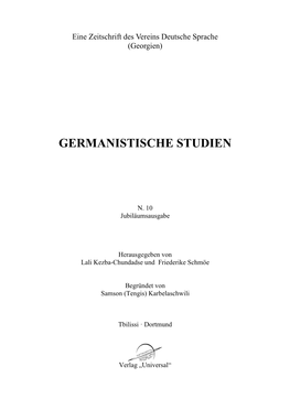 Germanistische Studien