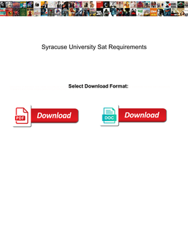 Syracuse University Sat Requirements