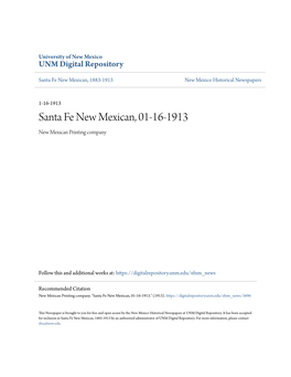 Santa Fe New Mexican, 01-16-1913 New Mexican Printing Company