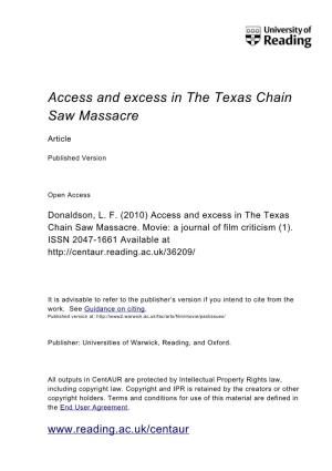 Access & Excess in the Texas Chain Saw Massacre