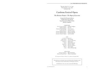 Castleton Festival Opera the Britten Project: the Rape of Lucretia