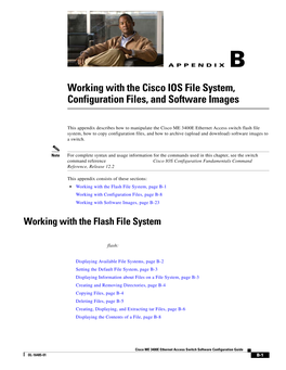 Working with the Cisco IOS File System, Configuration Files, and Software Images