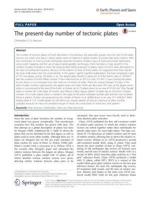 The Present-Day Number of Tectonic Plates Christopher G
