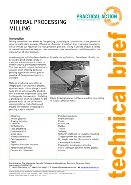 Mineral Processing Milling