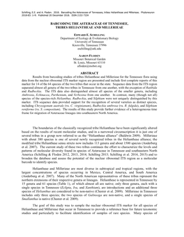 Barcoding the Asteraceae of Tennessee, Tribes Heliantheae and Millerieae