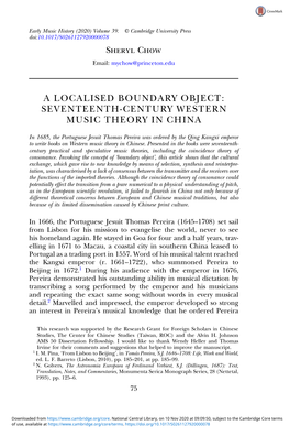 Seventeenth-Century Western Music Theory in China