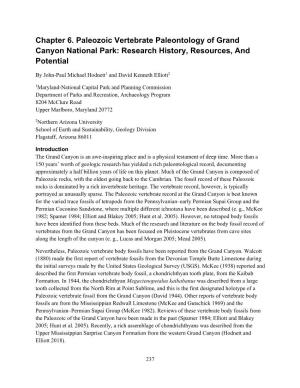 Chapter 6. Paleozoic Vertebrate Paleontology of Grand Canyon National Park: Research History, Resources, and Potential