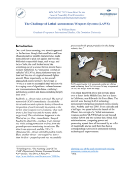 The Challenge of Lethal Autonomous Weapons Systems (LAWS)