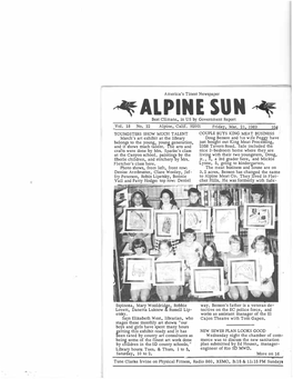 ALPINE SUN -� Best Climate, in US by Government Report Vol