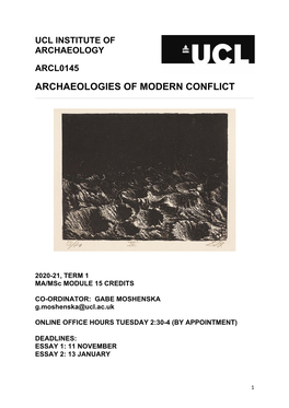 Archaeologies of Modern Conflict