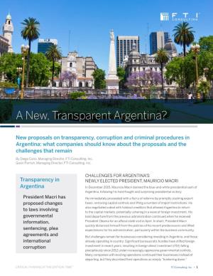 A New, Transparent Argentina?