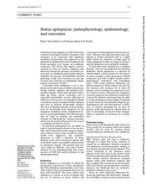 Status Epilepticus: Pathophysiology, Epidemiology, and Outcomes