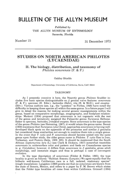 Studies on North American Philotes (Lycaenidae) Ii