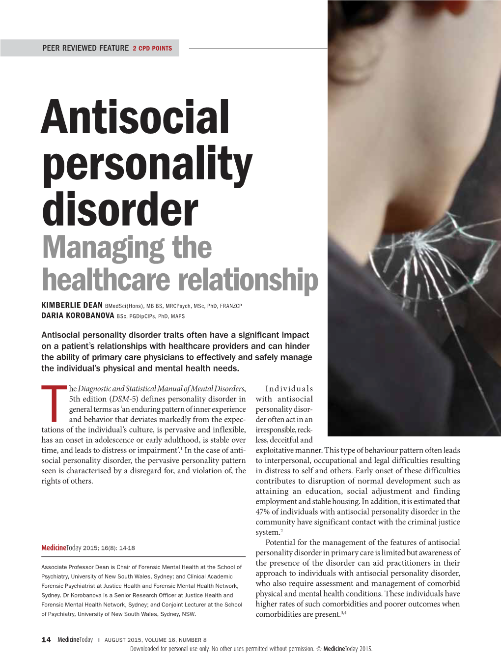 Antisocial Personality Disorder