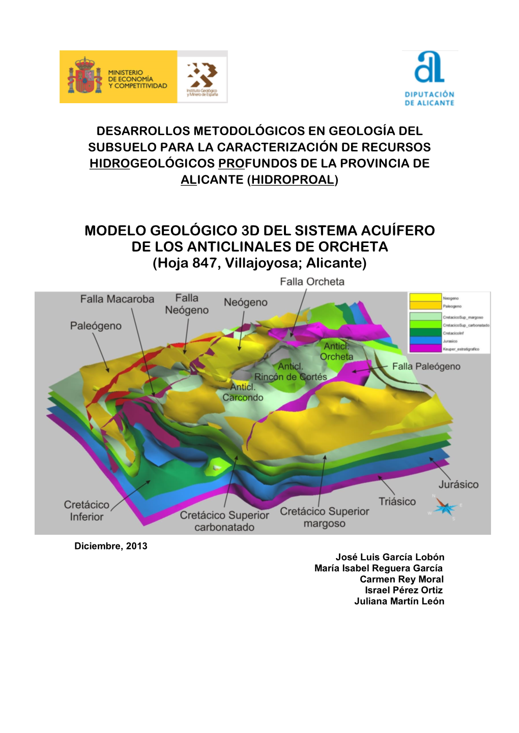 MODELO GEOLÓGICO 3D DEL SISTEMA ACUÍFERO DE LOS ANTICLINALES DE ORCHETA (Hoja 847, Villajoyosa; Alicante)