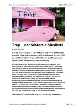 Trap – Der Bilaterale Musikstil | Norient.Com 26 Sep 2021 11:28:24