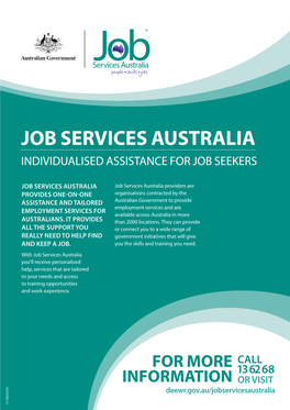 Job Services Australia Individualised Assistance for Job Seekers