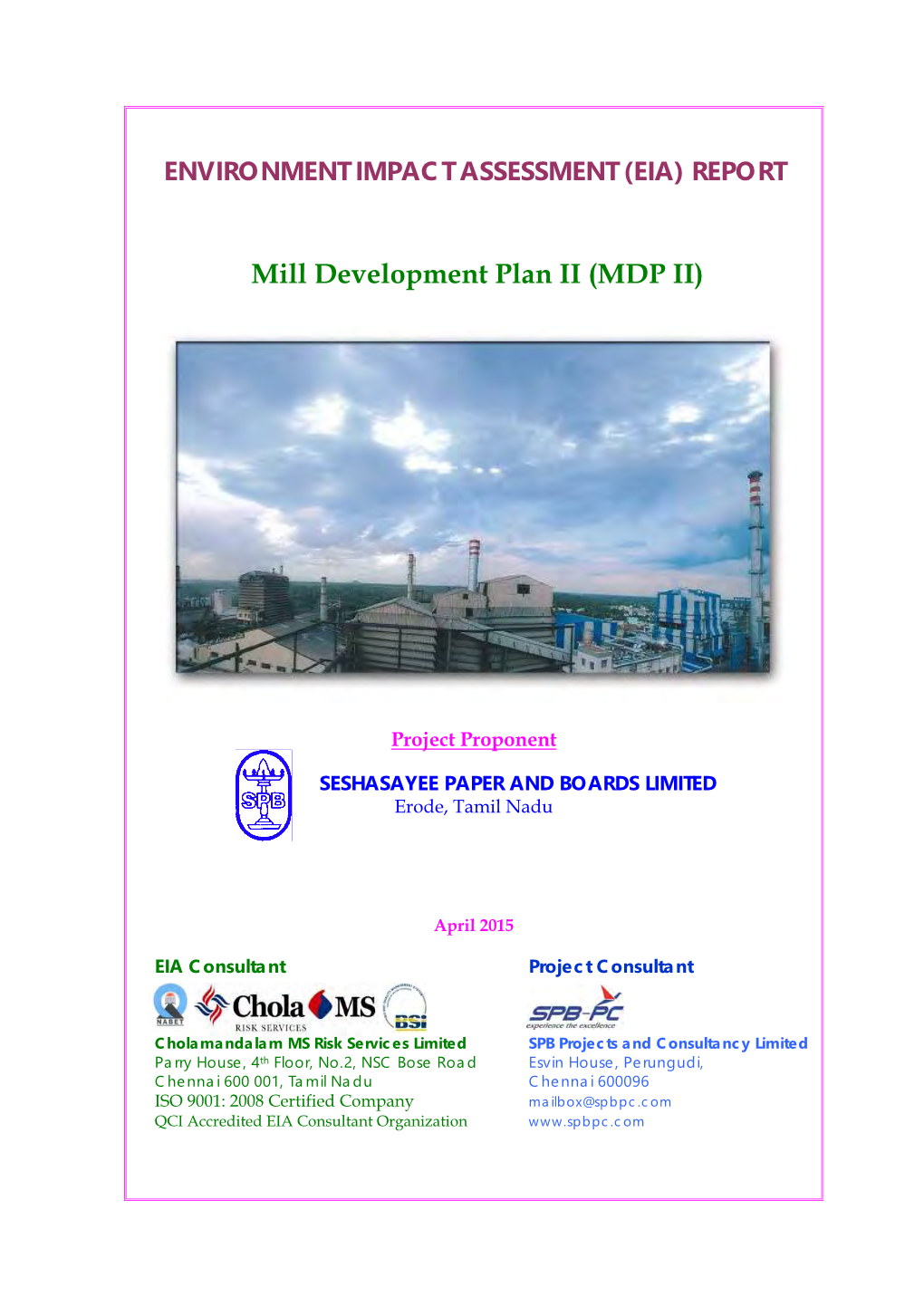 Mill Development Plan II (MDP II)