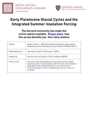 Early Pleistocene Glacial Cycles and the Integrated Summer Insolation Forcing