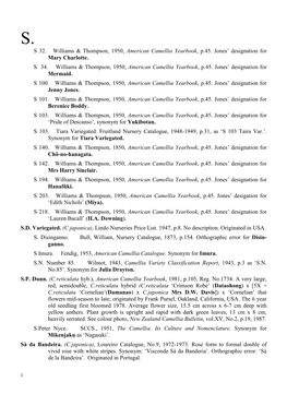 S 32. Williams & Thompson, 1950, American Camellia Yearbook, P.45