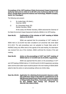 1 Proceedings of the 155Thmeeting of State Environment Impact